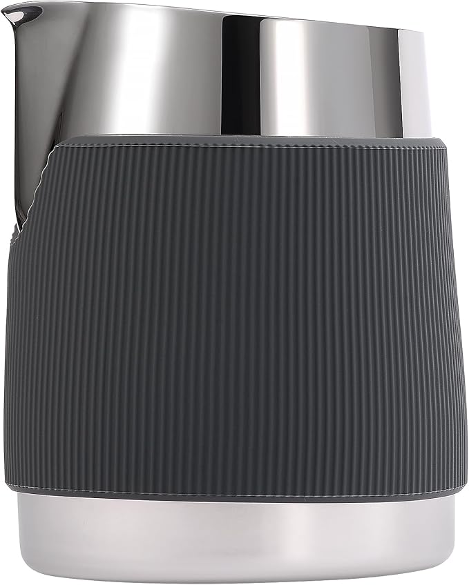 Normcore Handleless Milk Frothing Jug, Milk Pitcher 15.2 oz, Milk Frother Steamer Cup Stainless Steel Espresso Cup, Sharp Spout, Silver, 450 ml