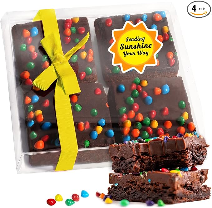 Sending You Sunshine Gift Basket Care Package Cookies Chocolate Brownies Food Gift For Men Kids Women | Nut Free Dairy Free | Thinking Of You