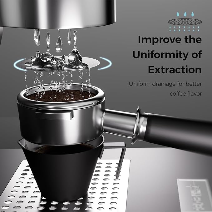 MHW-3BOMBER 51mm Espresso Puck Screen - 0.2mm Ultra Thin Espresso Puck - Metal Reusable Coffee Filter for Portafilter Basket 51mm - Puck Screen with Titanium Coating FG5640-OS