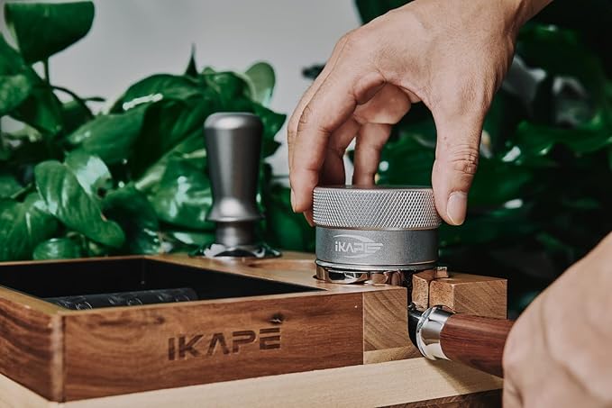 IKAPE Coffee Products, 51MM Coffee Distributor, Gravity Adaptive Espresso Distributor Fits All 51MM Espresso Portafilter, Compatible with 51MM Delonghi Bottomless Portafilter (Silver)