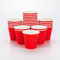Restaurantware 8 Ounce Double Wall Disposable Coffee Cups, 500 Insulated Red Paper Tumblers with Ripple Wall Design, Lids Sold Separately for Hot Drinks like Tea, Hot Chocolate, and More