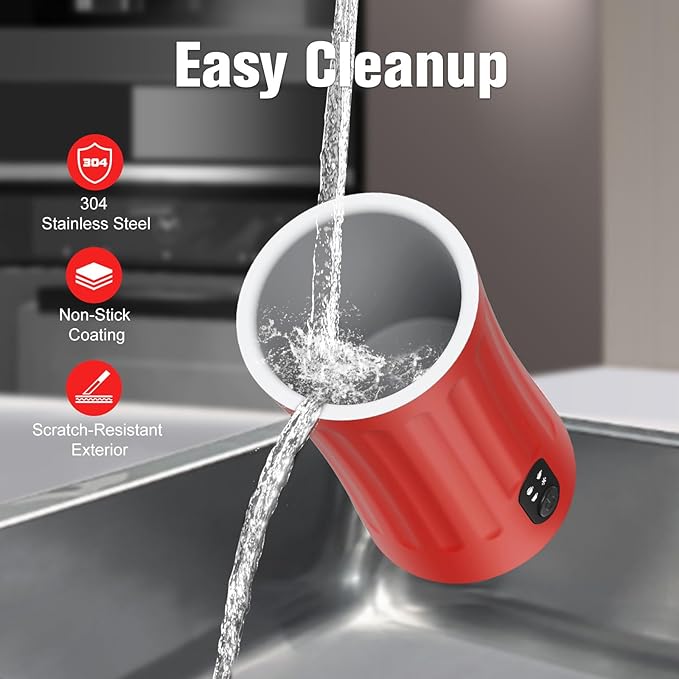 Electric Milk Frother, 4-in-1 Milk Steamer and Frother, 8.1oz/240ml Automatic Warm and Cold Foam Maker, Auto Shut-Off Frother for Coffee, Latte, Cappuccino, Macchiato(Rose)