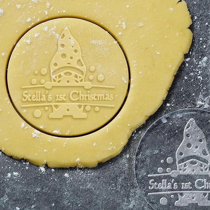 2025 Personalized Christmas Cookie Stamp Unique 3D Embossed Design Fun Tool for Baking Art (E)