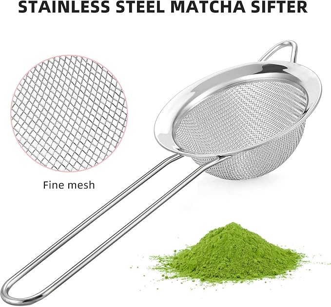 Matcha Whisk Set – 8 PCS Complete Ceremonial Grade Matcha Set, Premium Japanese Matcha Kit with Bamboo Whisk for Matcha Tea, Mixing Bowl, Scoop, Sifter and Matcha Whisk Holder