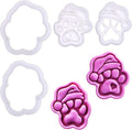 BAKERLOGY Paw-lalalala – Mini Santa Paw Cookie Cutter & Stamp Set (2") – Set of 2 Paw Prints with Santa Hat for Christmas Pet-Themed Fondant Embossers for Festive Cookies, Cupcakes and Edible Crafts