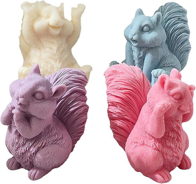 Squirrel Candle Mold - Resin Casting Silicone Molds for Home Decor & Candle Making Wave Spiral Mold