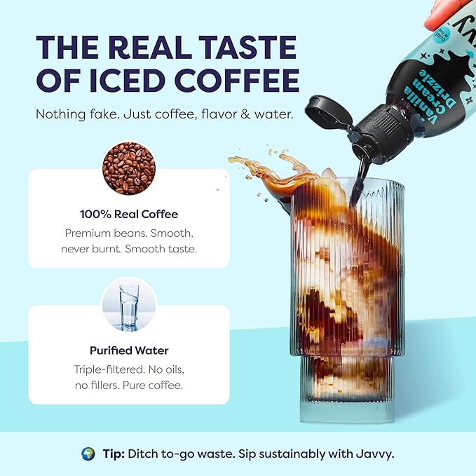 Coffee Concentrate - Limited Release Flavors - Cold Brew Coffee, Perfect for Hot or Iced Instant Coffees, Hot Drinks, Cold Brew Concentrate, 35 Servings - Iced Vanilla Cream Drizzle