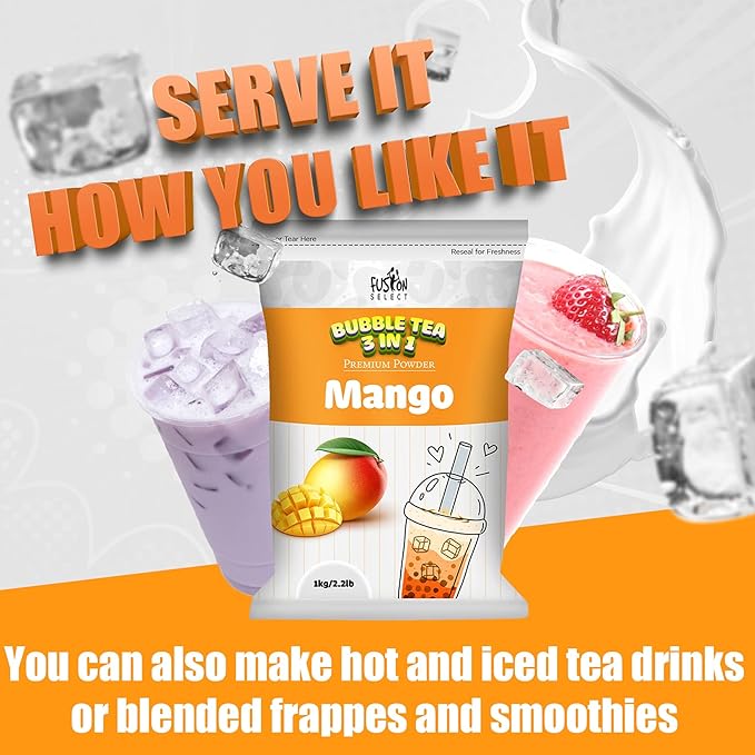 Fusion Select 2.2lb Coconut Milk Tea Powder Coconut Flavored-3-in-1 Drink Powder with Cream & Sugar - Instant Pre-Mixed Beverage for Hot or Cold Blends or Yummy Frappes