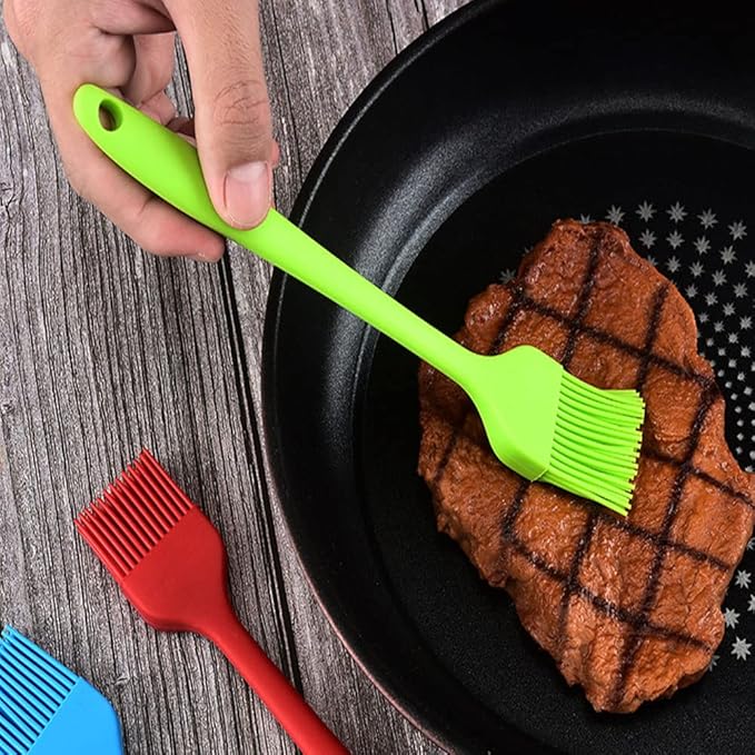 Silicone brush, Oil Brush for BBQ Kitchen Cooking Baking and Grilling (5 PCS,orange)