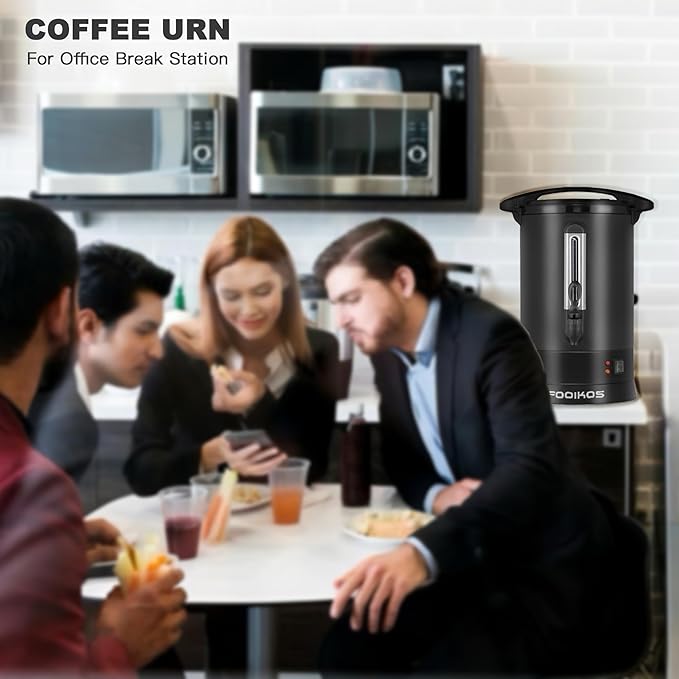 Coffee Maker 100 Cup Commercial Coffee Urn,Hot water/beverage Machine and Drink Dispenser-Premium 304 Double-Wall Stainless Steel Electric Percolator Coffee pot,Keep Warm for Hours,Matte Black