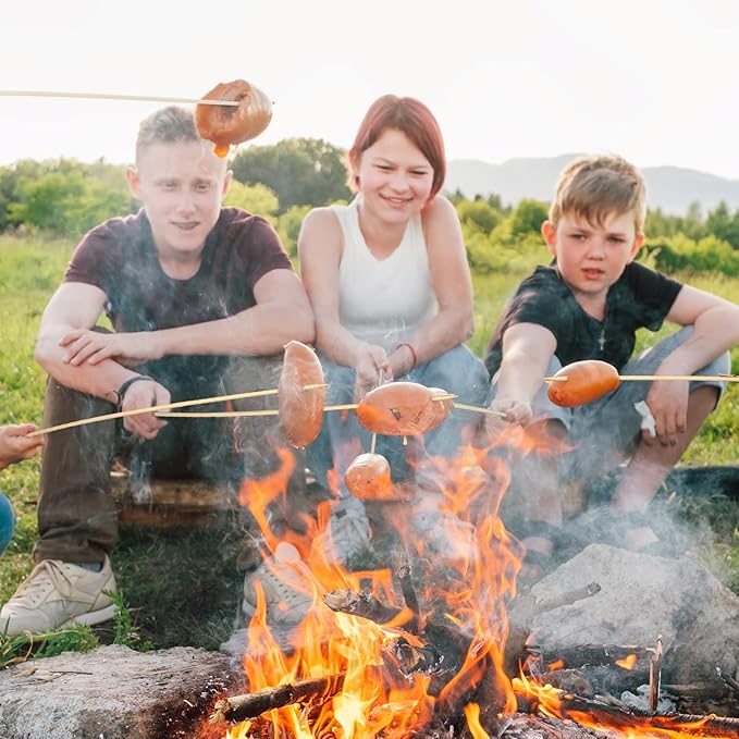 180 Pieces 30 inch Extra Long Bamboo Marshmallow Roasting Sticks Bulk Disposable Smores Sticks 5mm Thick Bamboo Skewers for Outdoor Open Fire Roaster Barbecue Hot Dog Camping Kebab Sausage