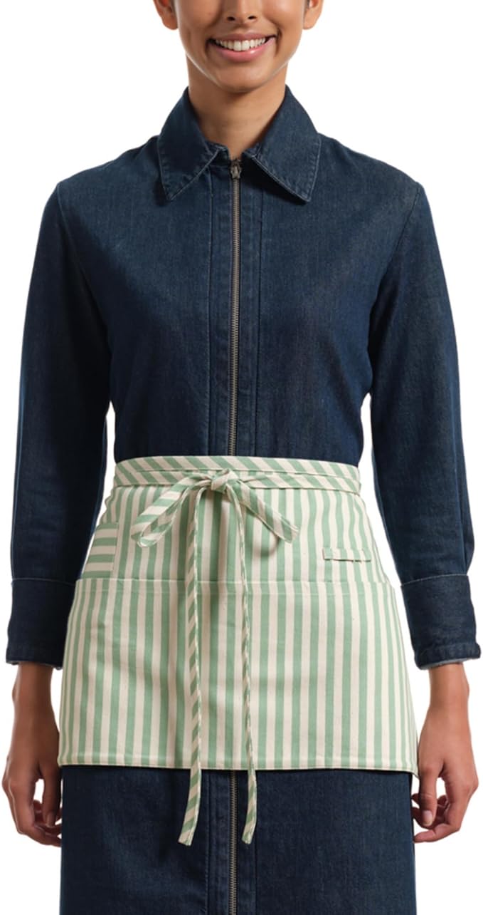 MEEMA Waist Apron with 3 Pockets | Waitress Apron | Waitress Apron with Pockets | Half Aprons With Pockets | Server Aprons Women