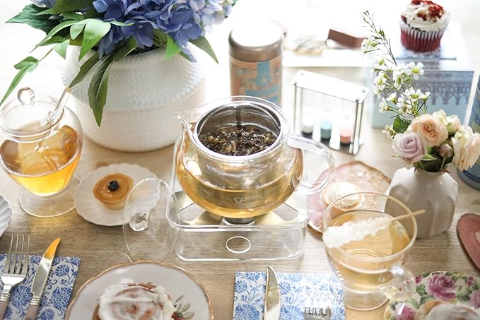 Teabloom Kyoto 2-in-1 Tea Kettle and Tea Maker – Glass Teapot with Removable Loose Tea Infuser – Tea Connoisseur's Choice