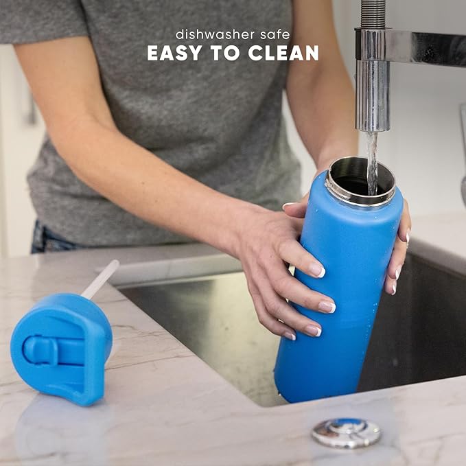 Simple Modern Kids Water Bottle with Straw Lid | Vacuum Insulated Stainless Steel Metal | Reusable Leak Proof BPA-Free Thermos for School | Summit Collection | 18oz, Malibu