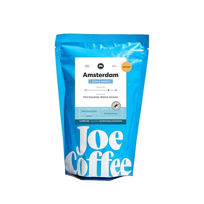 Joe Coffee Company - The Amsterdam Ground Coffee, 6 oz Bag | NYC Roaster, RFA Certified, Kosher, Climate-Friendly, Specialty Grade