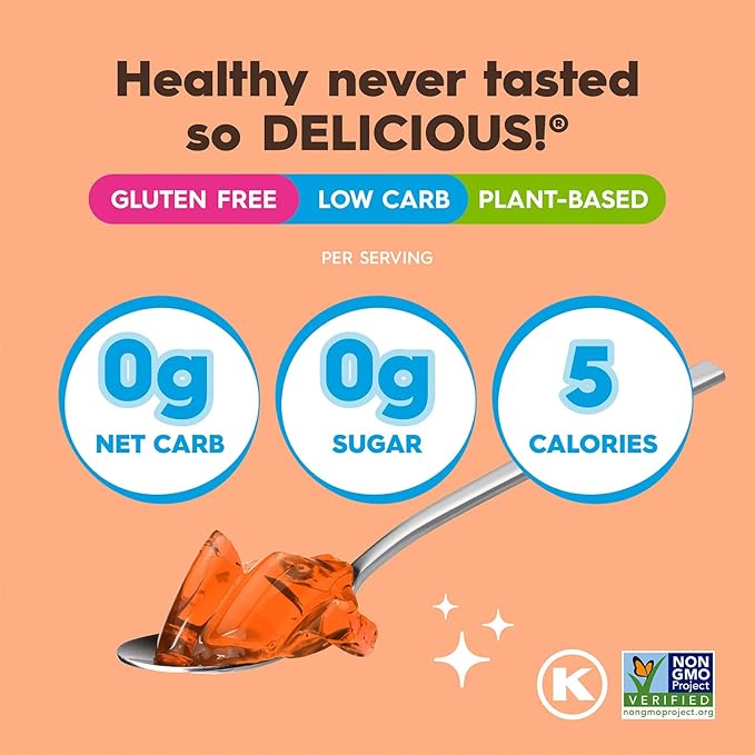 Simply Desserts Sugar-Free Orange Jel, 6-Pack – Vegan Dessert, Keto Snacks, Diabetic Friendly & Kosher, 1.7 Oz Ea