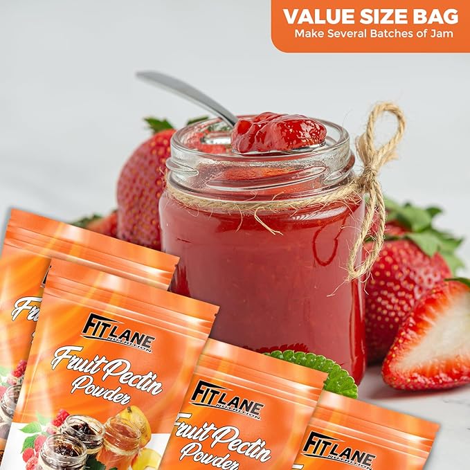 Fruit Pectin Powder 2 lbs - For Canning Jams and Jellies - Natural, Vegan and NON-GMO - Premium Bulk Ingredient Mix - Great for Apple Pie Filling - By Fit Lane Nutrition - Value Size Bag