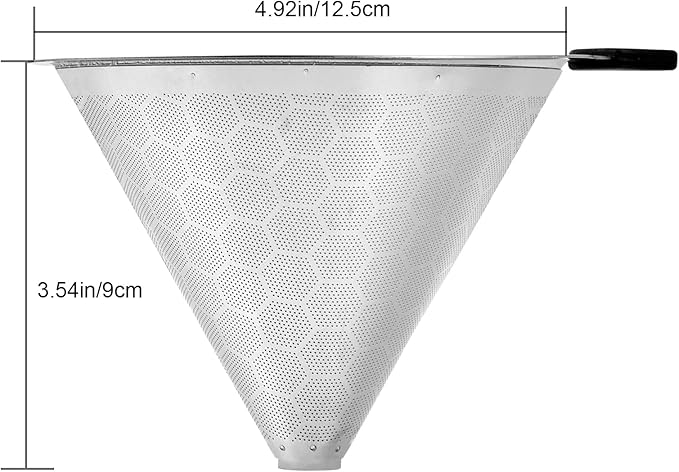 Pour Over Coffee Filters Compatible with Hario V60 02 03 & Chemex - Reusable Stainless Steel Permanent Filter Cone Dripper Coffee Maker and Bar Accessories