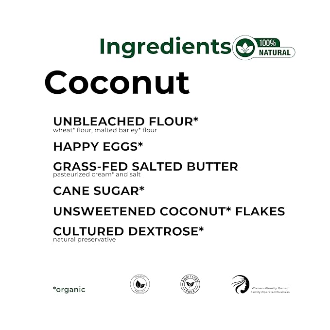 The Panza Coconut Gourmet Cookie Snack Thin & Crispy | Organic, Non-GMO, 100% Natural Ingredients | Signature Jar 4.3 oz