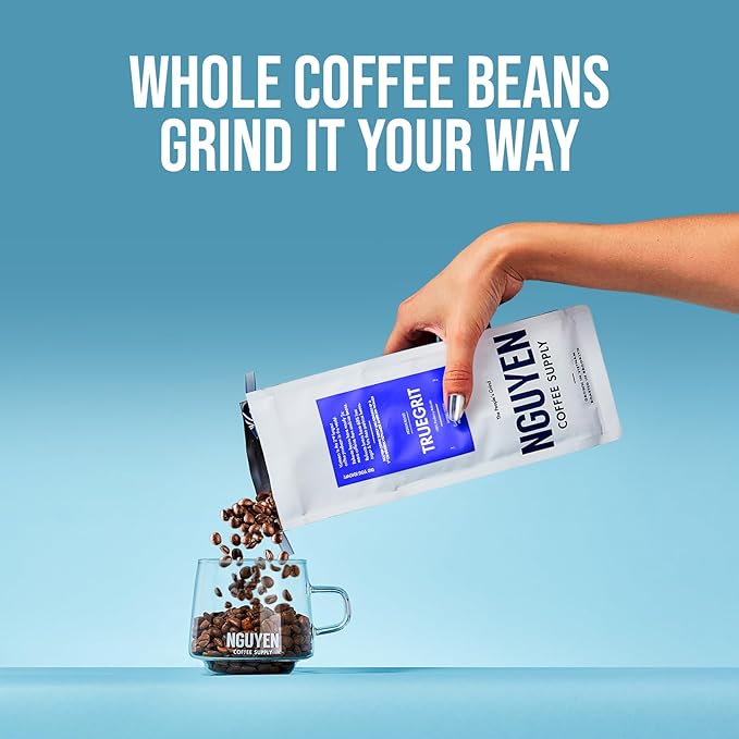 Nguyen Coffee Supply - Truegrit Robusta: Medium Roast Whole Coffee Bean, Vietnamese Single Origin, Direct Trade, Low Acid with High Caffeine Content, Roasted in Brooklyn [5 Ib Bag]