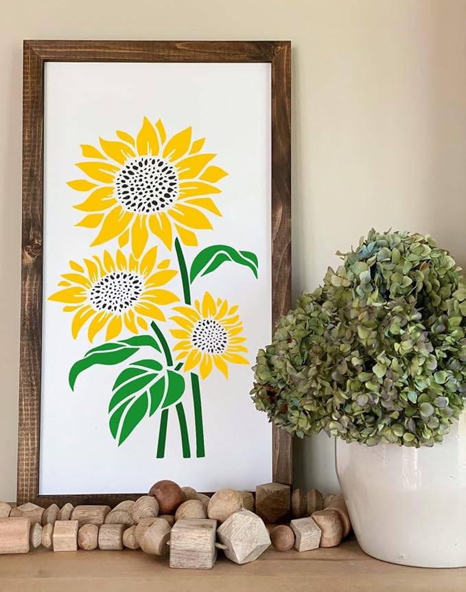 Large Flower Stencils for Painting on Walls Large Floral Stencil Vine Sunflower Rose Stencils for Wood Fence Furniture Fabrics