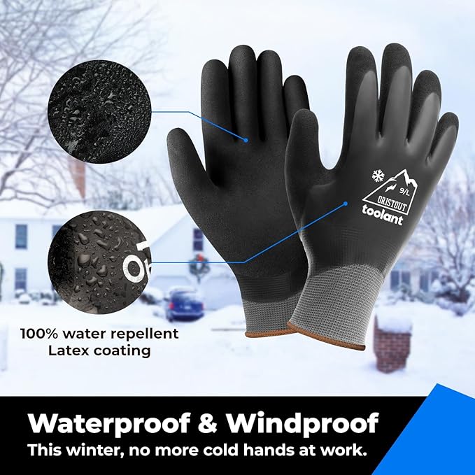 Waterproof Winter Work Gloves for Men and Women, Touchscreen, Freezer Gloves, Thermal Insulated, for Cold Weather