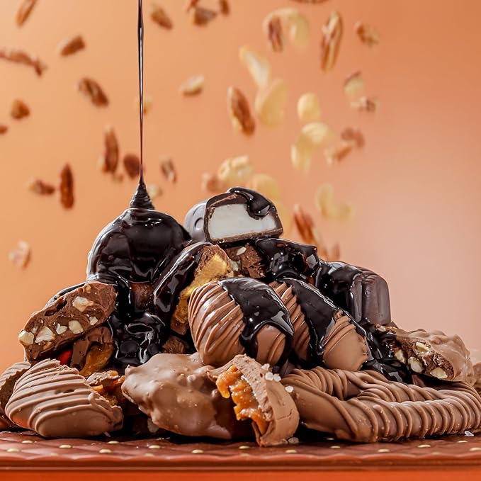 Thanksgiving Gift Basket, Assorted Gourmet Dark and White Chocolate Truffles, Holiday Treats in Elegant Gift Box, Bonnie and Pop