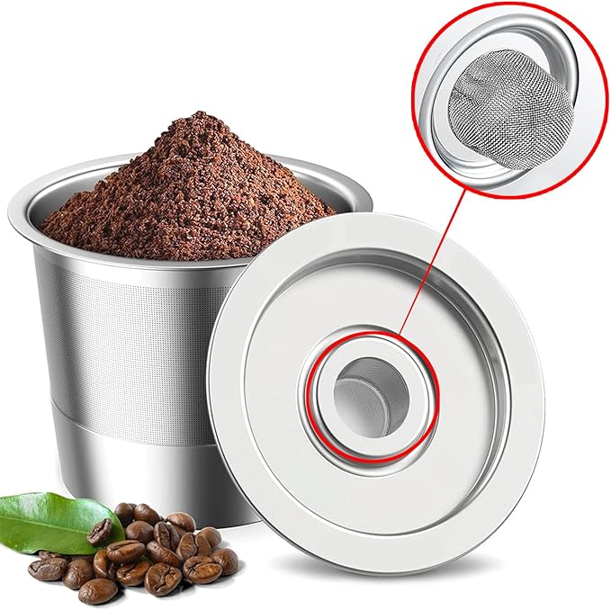 2 Pack Reusable Stainless Steel Coffee Pod for Keurig 1.0 – 2 Pack Refillable K Cup Filters, Eco-Friendly Permanent Coffee Pods, BPA-Free Universal Fit