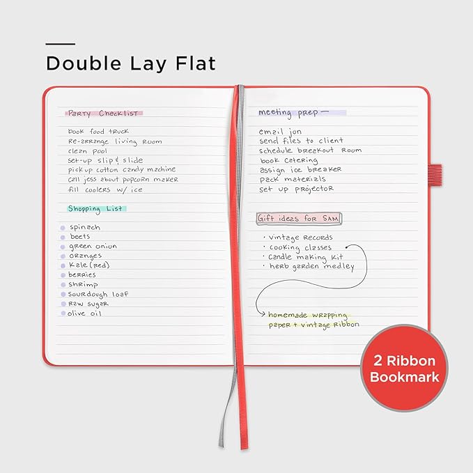&And Per Se Lined Journal Notebook, 160 Pages, A5 5.7 x 8 inches College Ruled Thick Paper Notebook Journals for Writing, Hardcover Notebooks for Women Men Office School (1 Pack, Red)
