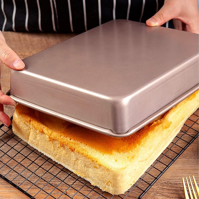 2 Pack 11 Inch Baking Sheet Pans, Deep Size Baking Pan Nonstick Cookie Sheet Brownie Cake Pan Bread Pan Toaster Oven Tray Bakeware, 11x9x2 Inches, Easy Clean & Food Safe (11 x 9 x 2")
