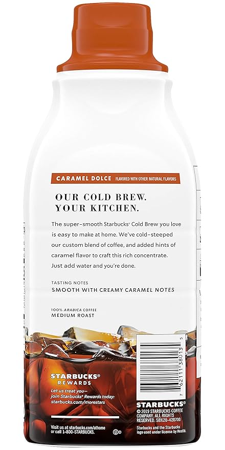 Starbucks Cold Brew Concentrate, 32 Fl Oz (Madagascar Vanilla + Caramel Dolce)