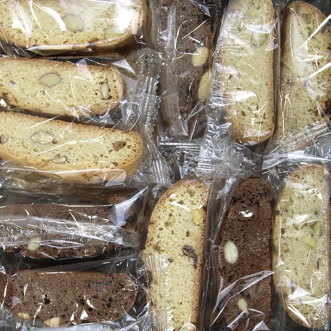 Italian Biscotti Cookie Gift Box, 30+ Pieces Individually Wrapped Gourmet Biscotti - 2Lb Square Tin with Authentic Italian Cookies for Holliday Gifting, Coffee Pairing, and Christmas Celebrations