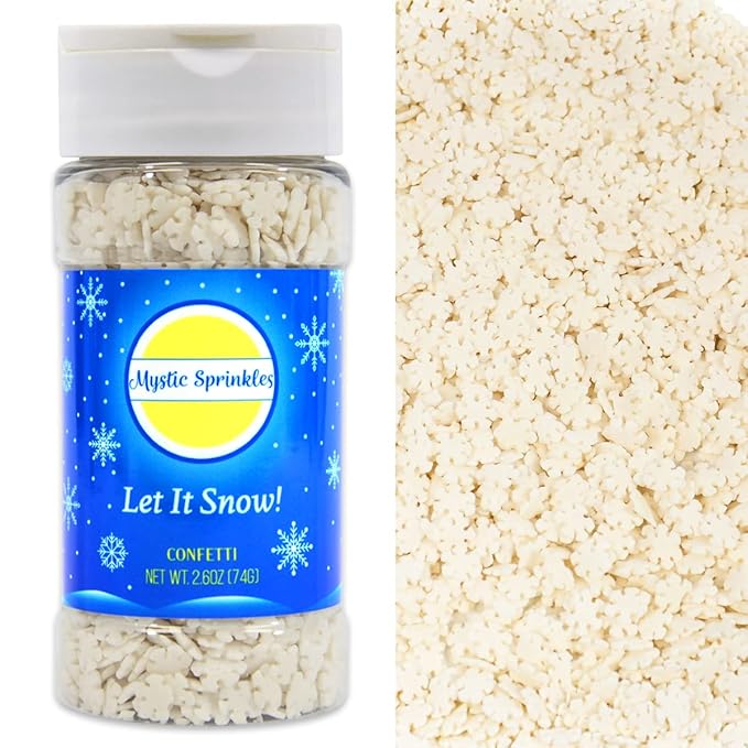 Mystic Sprinkles Christmas Holiday Sprinkle Mixes (Let It Snow! Confetti 2.6oz)