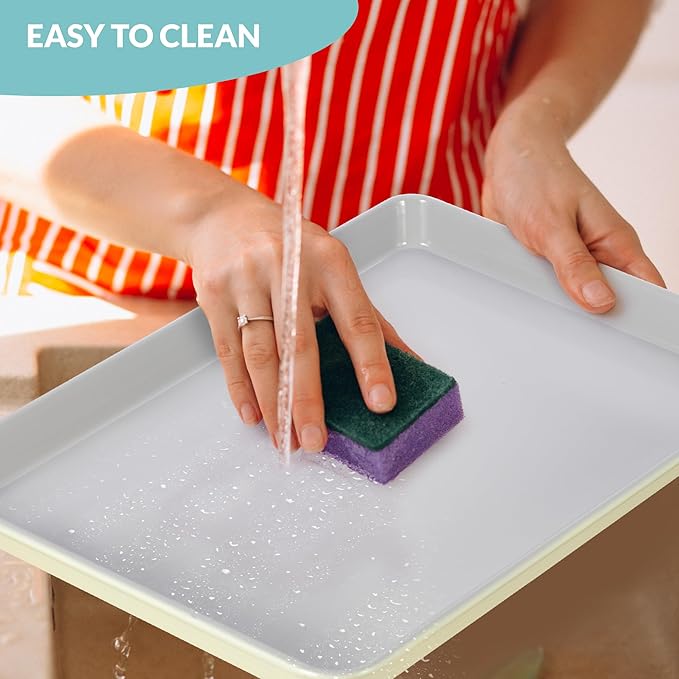 Boxiki Kitchen Non-Stick Ceramic Baking Sheet - Slick & Non-Toxic Ceramic Coating, PTFE & PFOA Free Cookie Sheet Pan - Perfect for Baking, Roasting, and More (Quarter Sheet Pan)