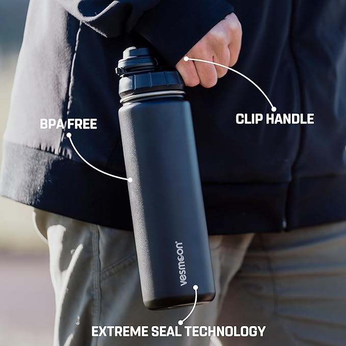 Vessence Tea Infuser Bottle - 32 Oz Insulated Loose Leaf & Fruit Infuser Bottle | Leak Proof with FlowSip Lid