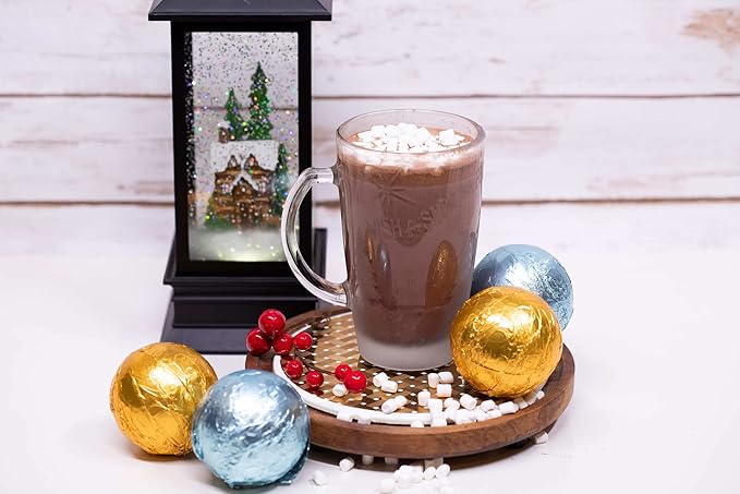 Dallmann Confections Bombalicious Hot Chocolate Bombs - Gourmet Belgian Chocolate Bombs With Mini Marshmallows - Milk & Dark Chocolate | Ideal Gift Theme for Birthday | Parties | New Year (Pack of 4)