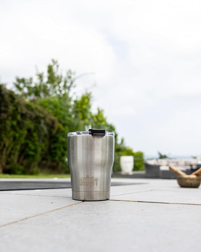 Beast 10 oz Tumbler Stainless Steel Vacuum Insulated Coffee Ice Cup Double Wall Travel Flask (Steel)