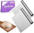 2 Pack Stainless Steel Dough Cutter Scraper Set - Bench Scraper & Pastry Knife with Measuring Marks - Bread Dough Baking Professional Kitchen Tool