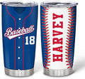 Hyturtle Personalized Baseball Tumbler Baseball Players Design Stainless Steel Double Walled Vacuum Insulated Tumblers 20oz30oz Coffee Travel Mug Cup Christmas Gift For Men Boys Friends Dad Sports Fan