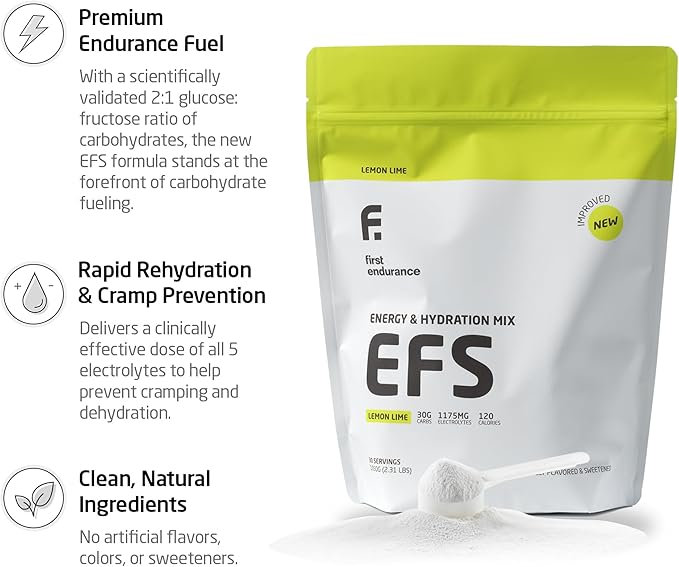EFS Hydration & Endurance Drink Mix - Premium Carbohydrates for Energy & Performance, Electrolytes for Rapid Rehydration & Running, Cycling and Triathlon Nutrition | Isotonic Energy Fuel | Lemon-Lime