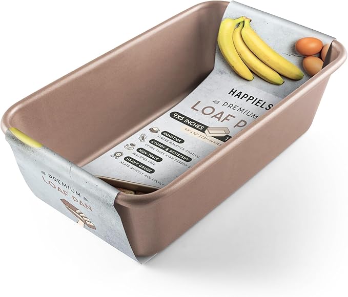 Nonstick 9x5 inch Bread Loaf Pan for Oven | PFOA & BPA Free Non Toxic Loaf Tin | Molds for Baking | Best 9 x 5 Non stick Bakeware | Nontoxic 5x9 Banana Bread Mold Pans & Tins