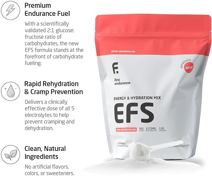 EFS Hydration & Endurance Drink Mix - Premium Carbohydrates for Energy & Performance, Electrolytes for Rapid Rehydration & Running| Isotonic Energy Fuel | Sour Watermelon
