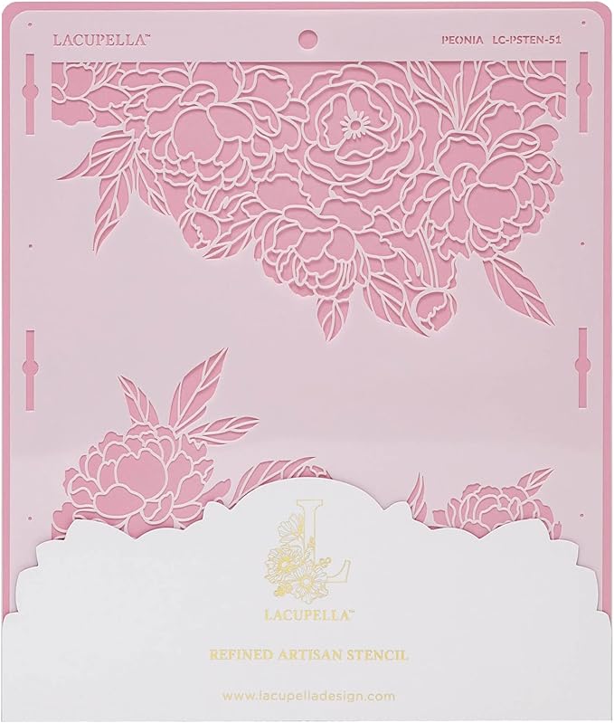 Large Cake Decorating Stencil (PEONIA) Peony Flower Pattern