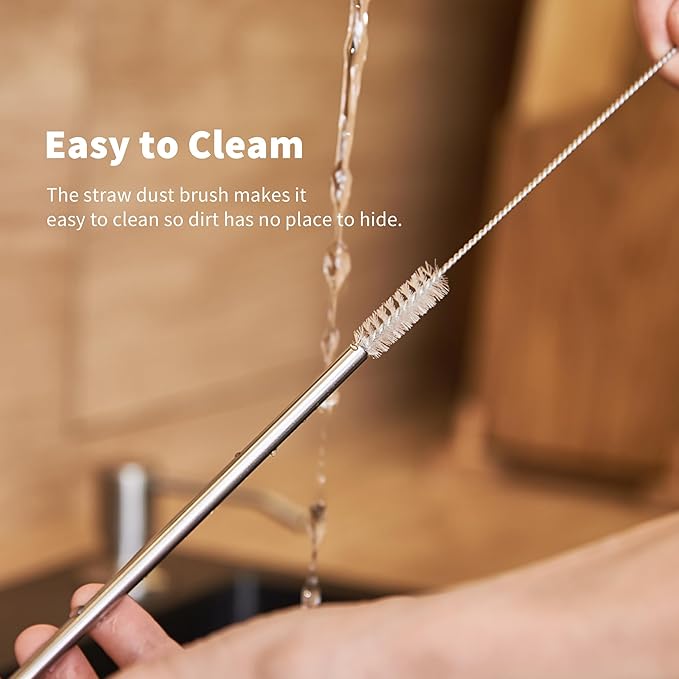 6.7" Short Metal Straw-Reusable Stainless Steel Drink Straws with Silicone Tips and Brush, Fit for 6 7 10 12 oz Small Cups (Colors 2)