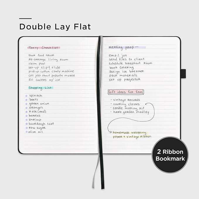 &And Per Se Lined Journal Notebook (10 Packs), 160 Pages, A5 5.7 x 8 inches College Ruled Thick Paper Notebook Journals for Writing, Hardcover Notebooks for Women Men Office School (Black)