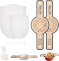 2 PCS Silicone Bread Sling with Dough Kneading Bag, Non-Stick & Easy Clean Round Reusable Silicone Baking Mat, for Dutch Oven, 500 Degrees Heat Resistant