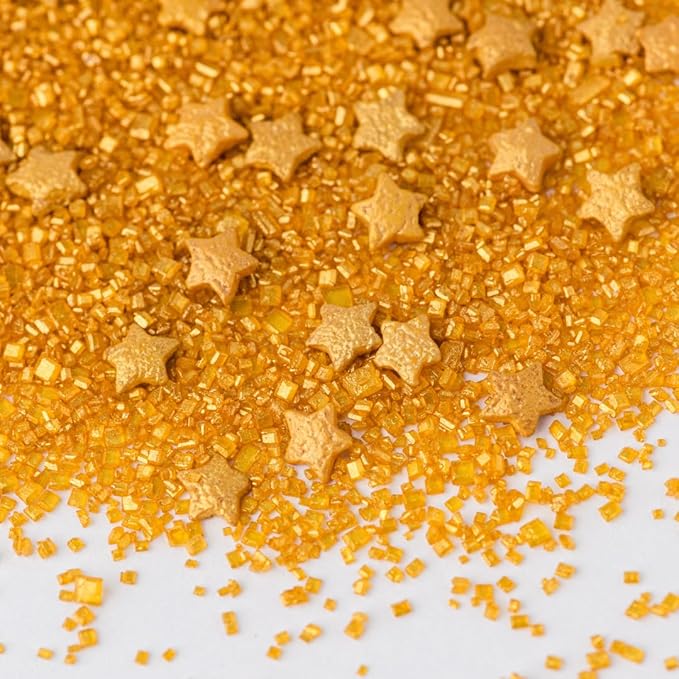 Sweets Indeed Sprinkles, Edible Sprinkle Sugar Mix, Perfect for Cake Decorations, Baking, Ice Cream, Cookies, Cupcake Topper, 5 ounces (Golden Galaxy)