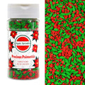 Mystic Sprinkles Christmas Holiday Sprinkle Mixes (Precious Poinsettia Confetti Mix 2.9oz)