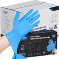 TitanFlex Heavy-Duty Blue Disposable Nitrile Gloves, Box of 100, 6-mil, Fully Textured, Powder-Free, Latex-Free, Non-Sterile