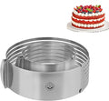 NEWLINE NY Stainless Steel Mousse Cake Rings 2 Pieces Cakes Slicer Adjustable Multilayer Circular Molding Plating Forming Round Pastry Rings, Set of 2 (10 to 12” + 6 to 8” x 3.2” H)